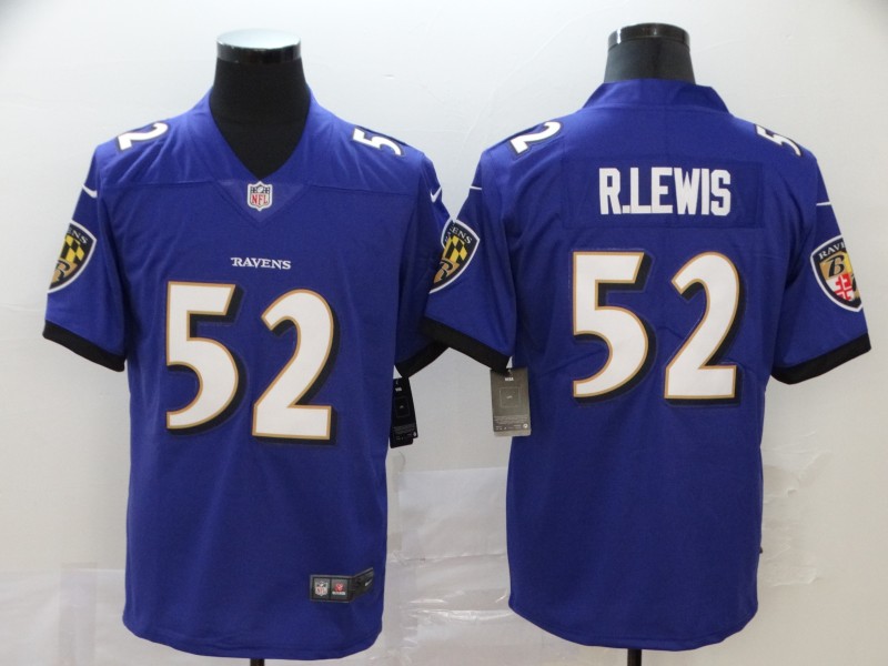 Men Baltimore Ravens #52 R Lewis purple Nike Vapor Untouchable Stitched Limited NFL Jerseys 7